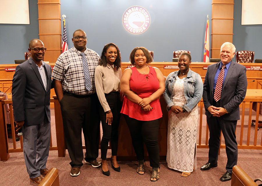 Commissioner May with Youth Employment Graduates