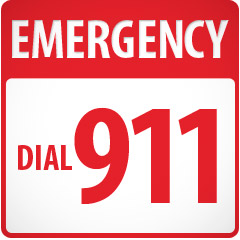 Dial 911 in case of emergency