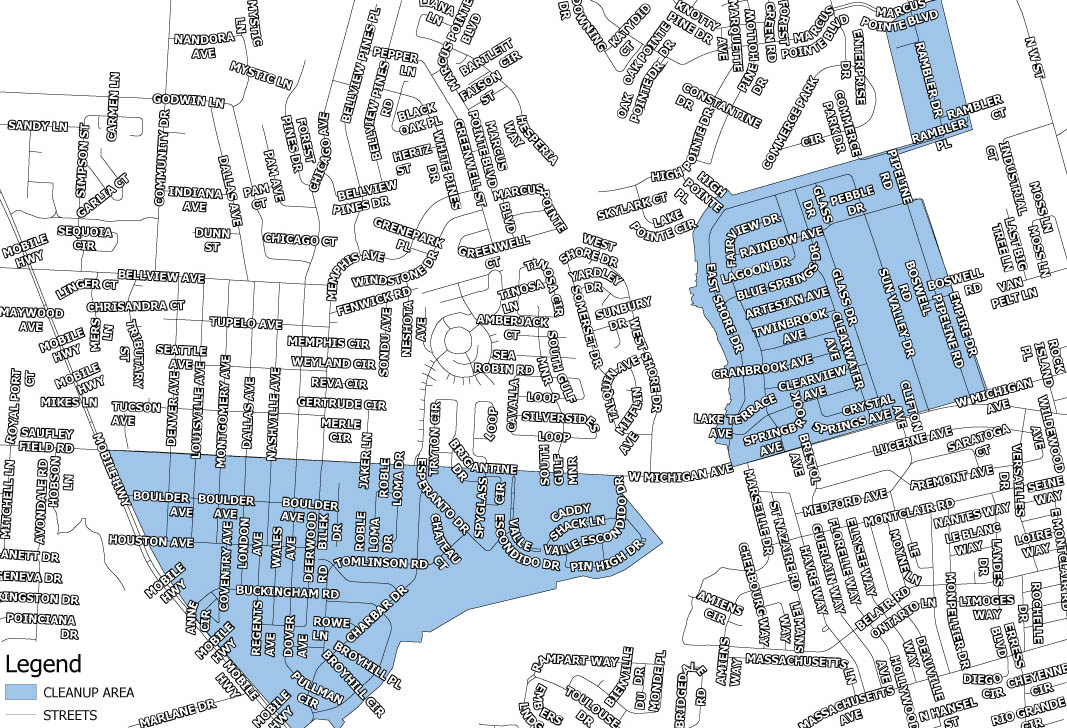 Crescent Lake Carriage Hills Neighborhood Cleanup Map