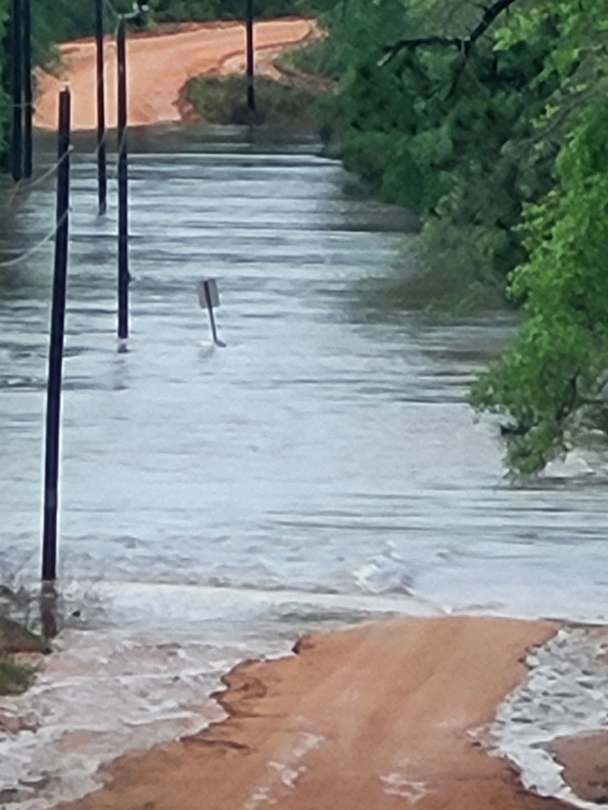 Water on O.C. Phillips Road at Brushy Creek