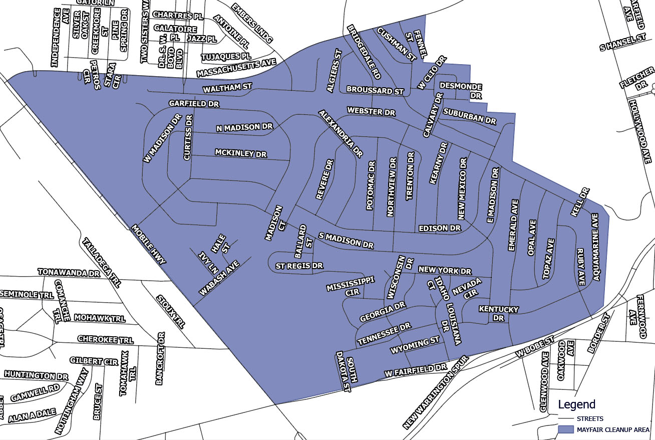 Mayfair Cleanup Map Mayfair Cleanup Map