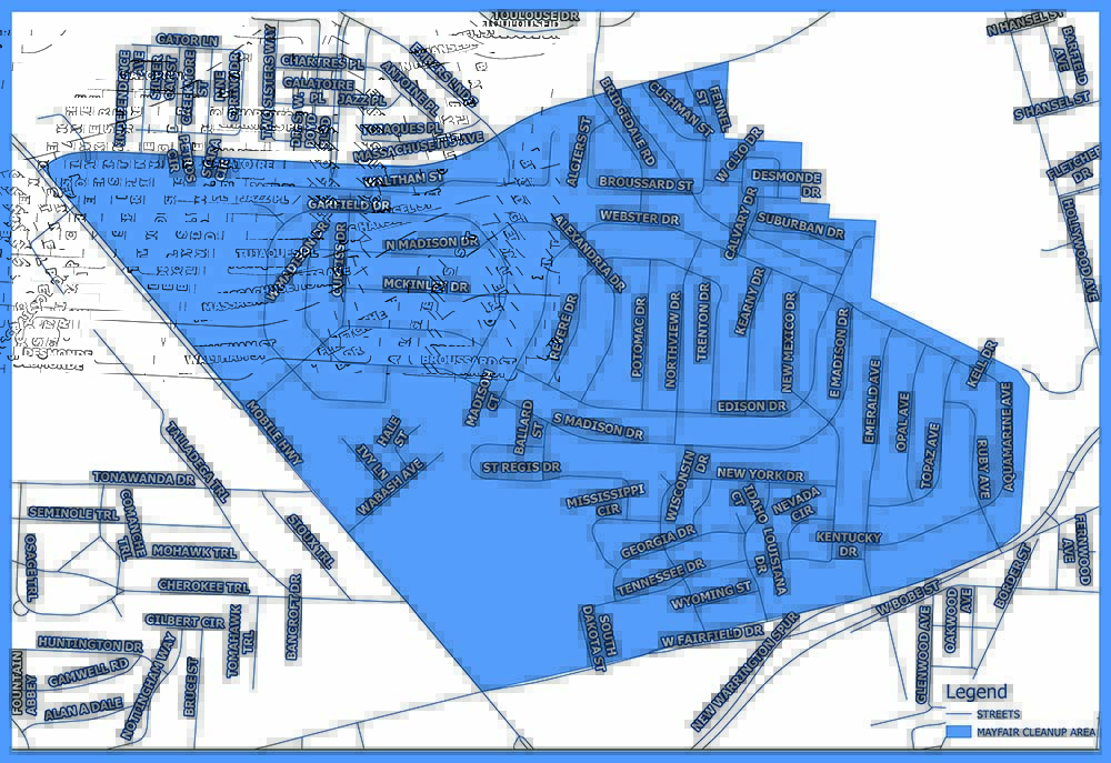 Mayfair Neighborhood Cleanup Map Mayfair Neighborhood Cleanup Map