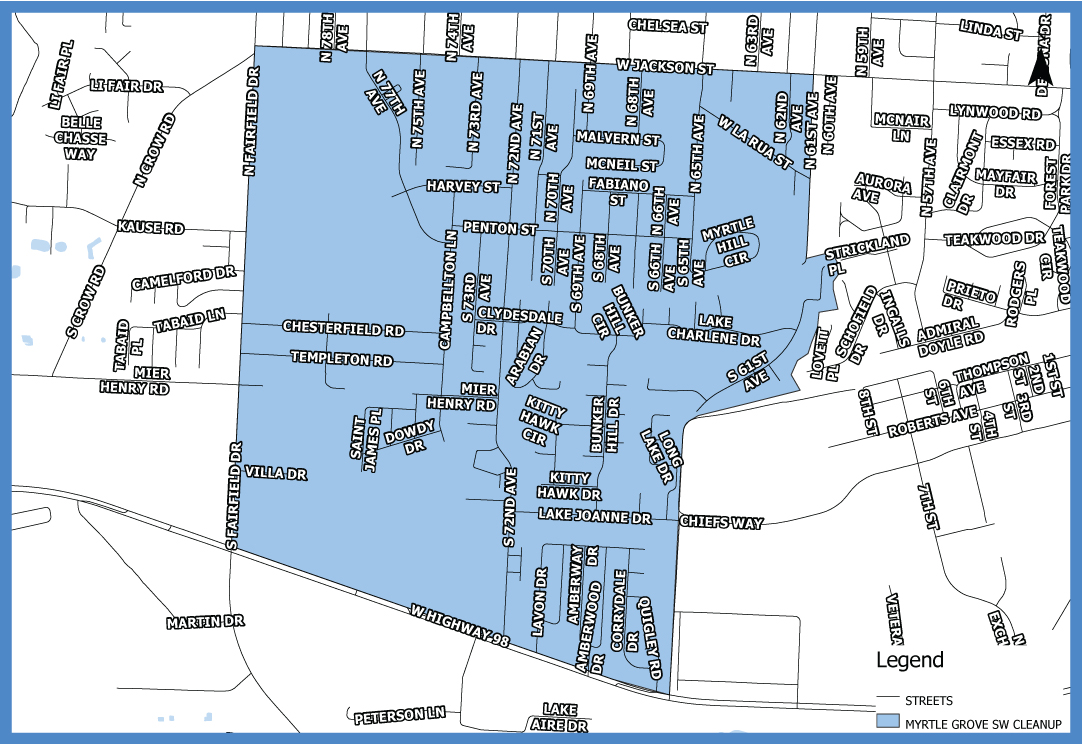 Myrtle Grove Southwest Neighborhood Cleanup Map Myrtle Grove Southwest Neighborhood Cleanup Map