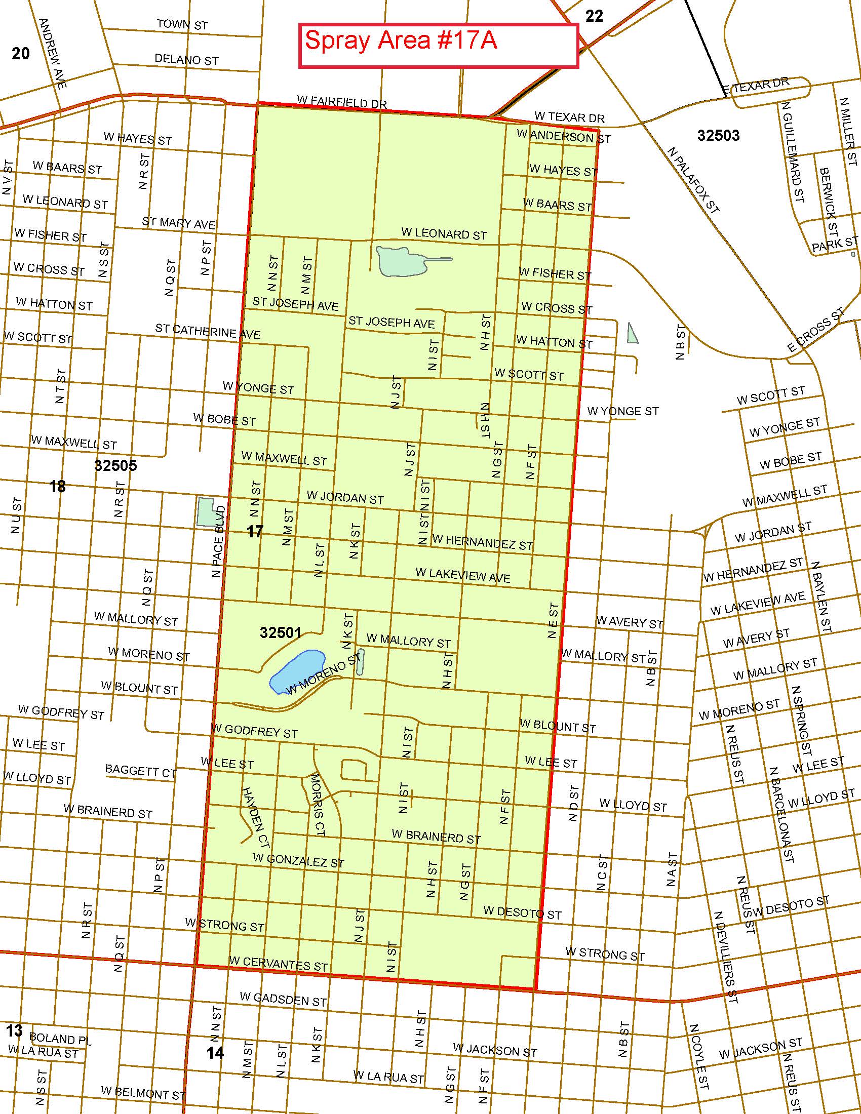 Spray Area 17A Map Spray Area 17A Map