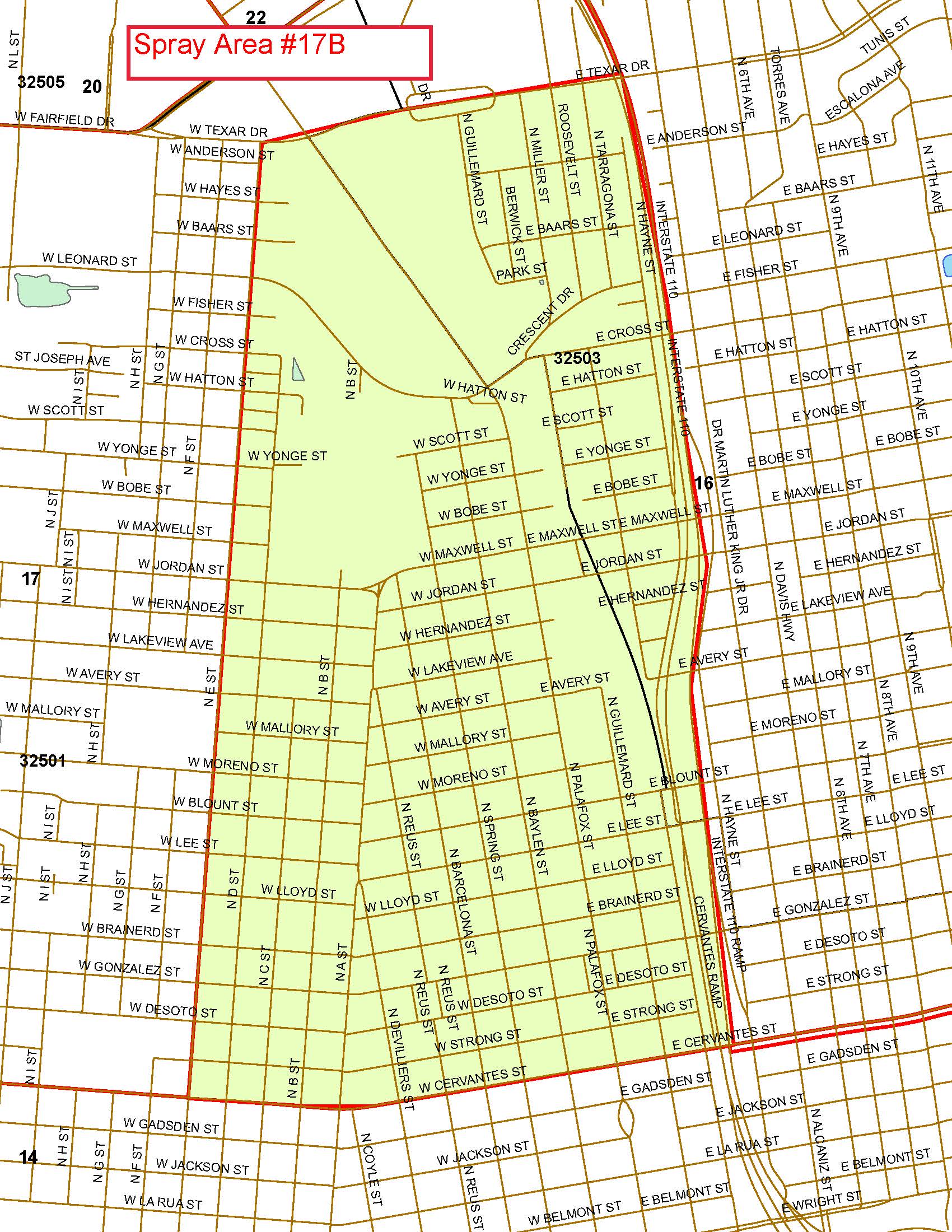 Spray Area 17B Map Spray Area 17B Map