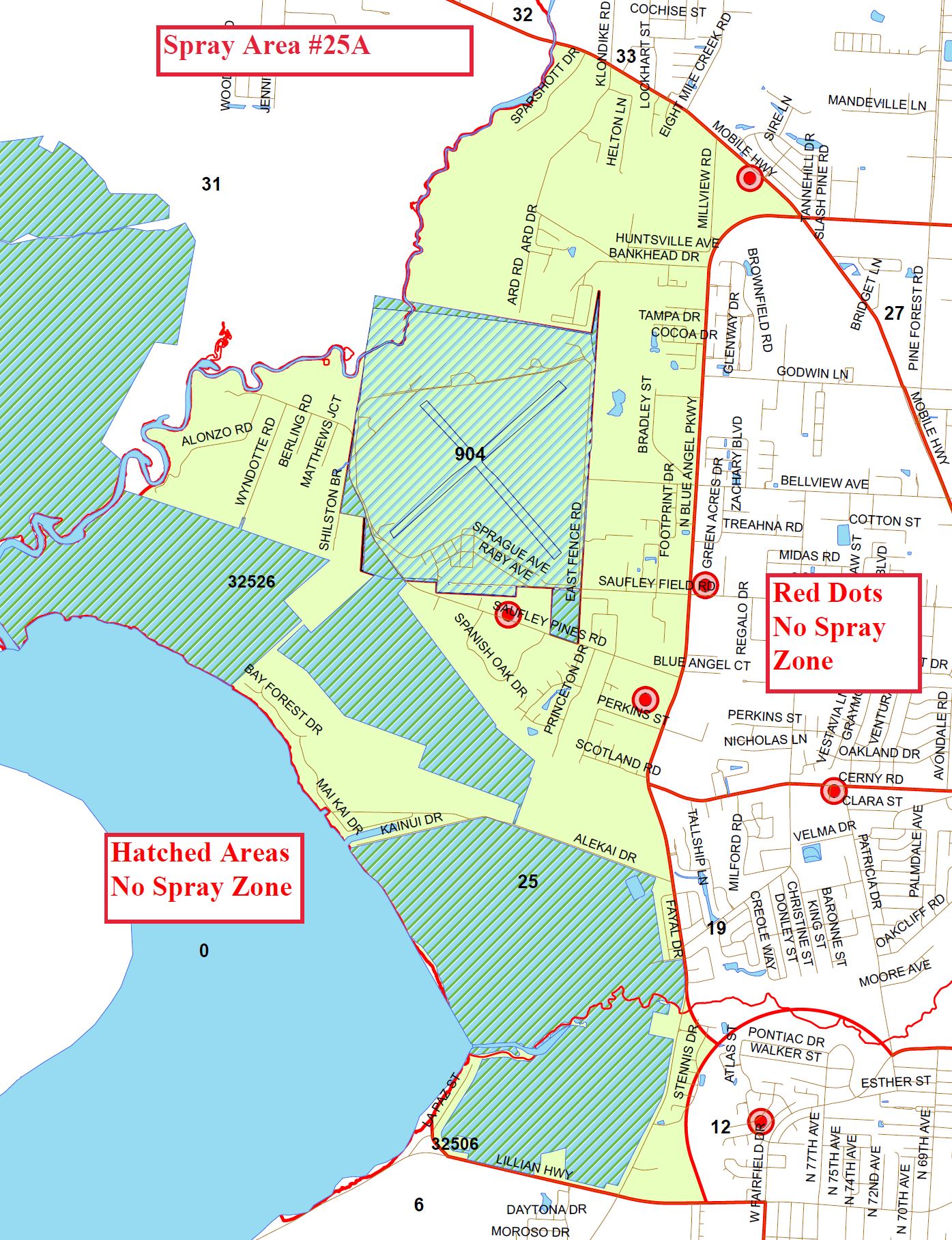 spray area 25A map