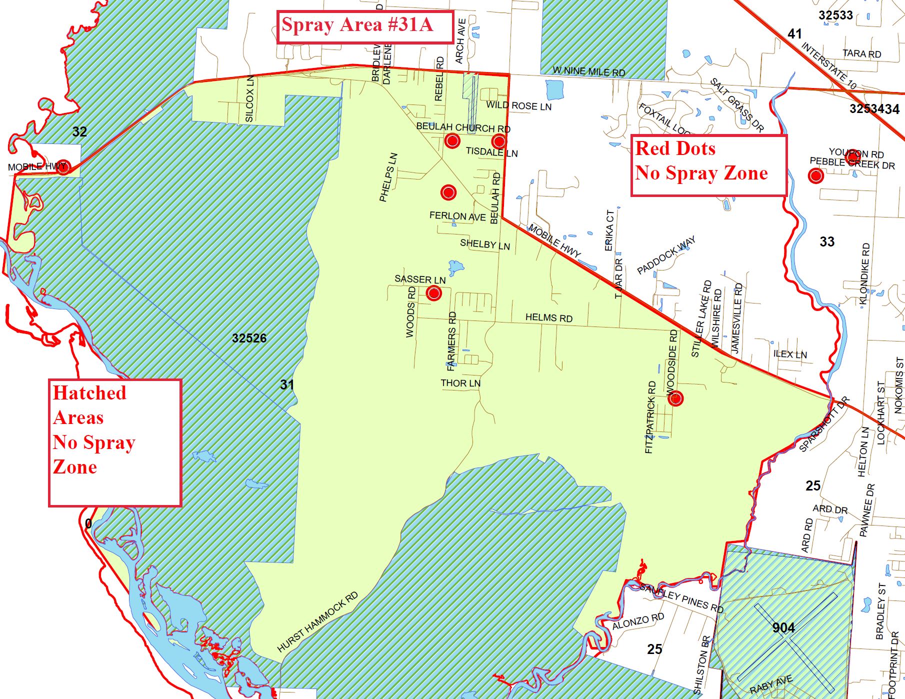 spray area 31A