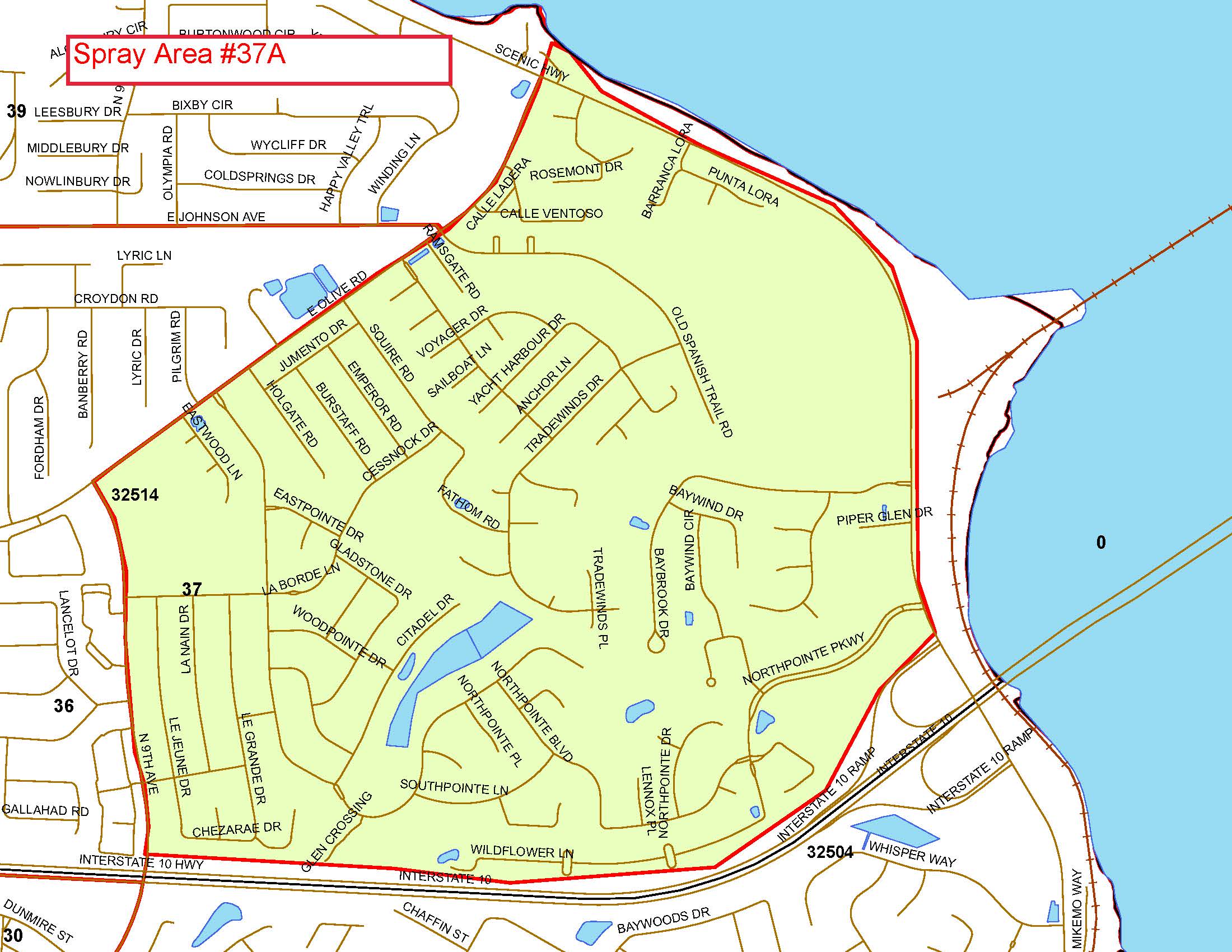 Spray Area 37A Map Spray Area 37A Map