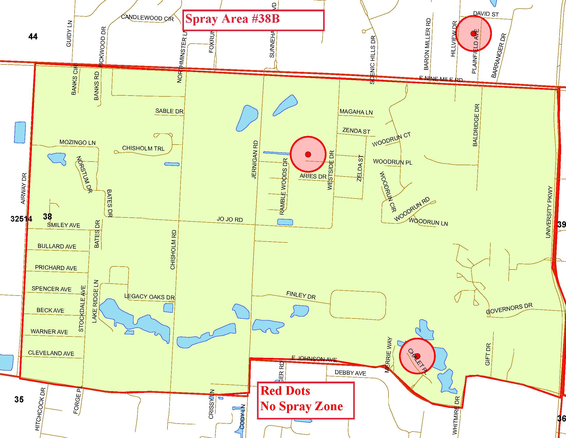 Spray Area 38B Map