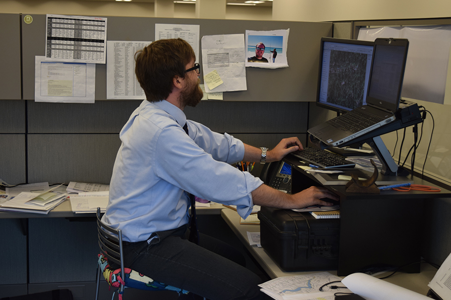 COC staff on computer