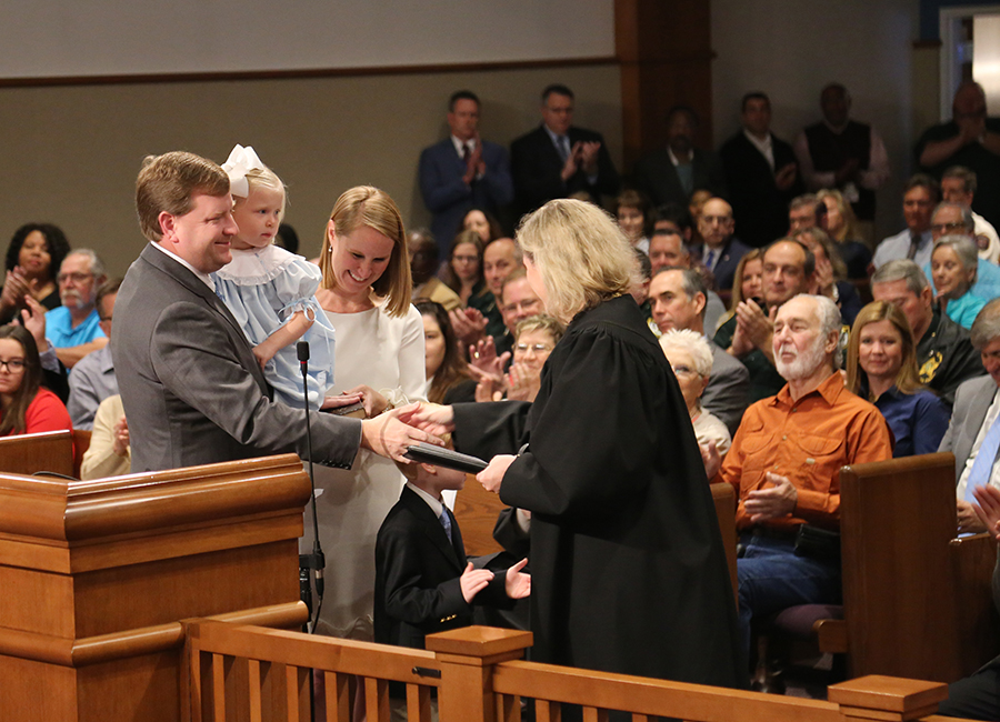 District 4 Commissioner Robert Bender is sworn in at an installation ceremony on Nov. 20, 2018.