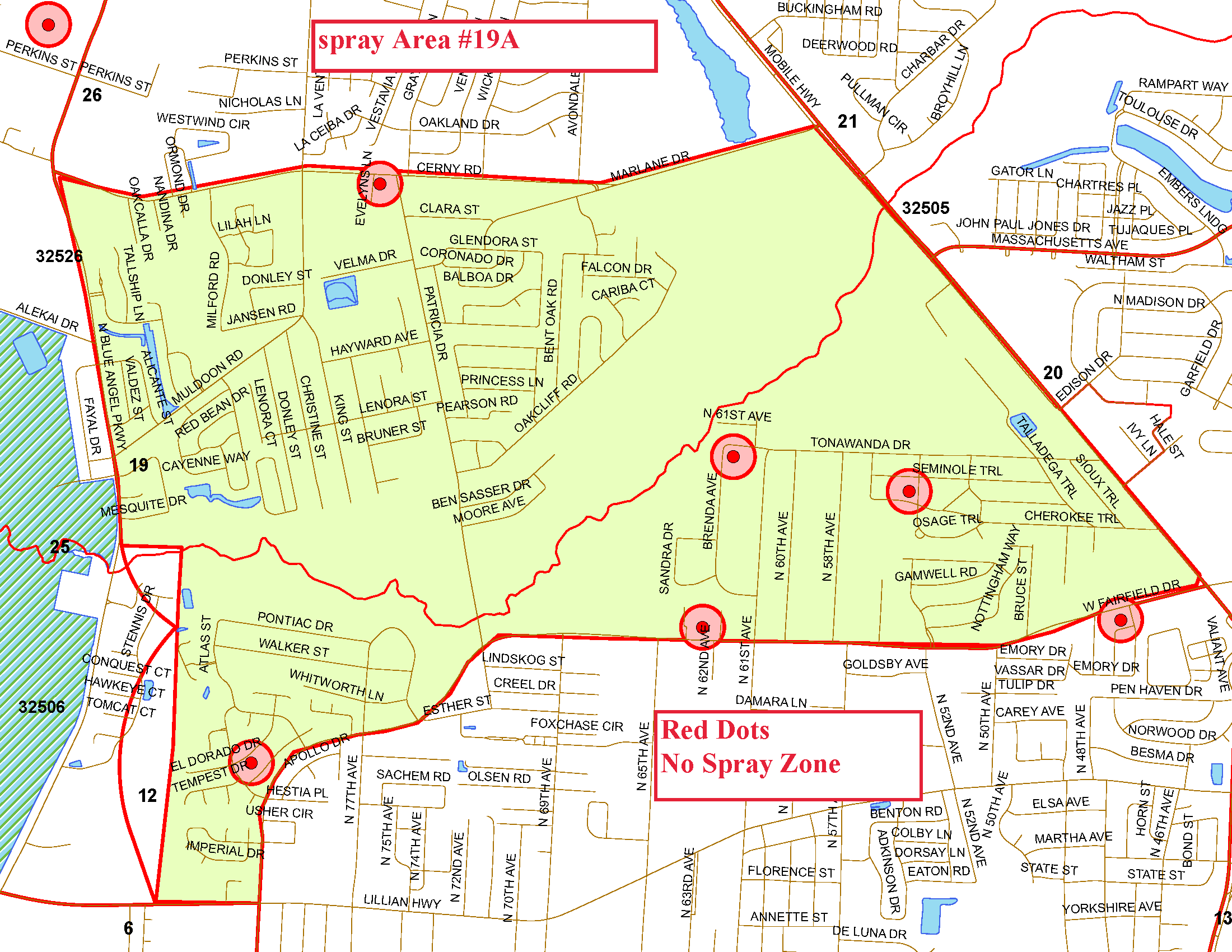 Spray Area 19A Map Spray Area 19A Map