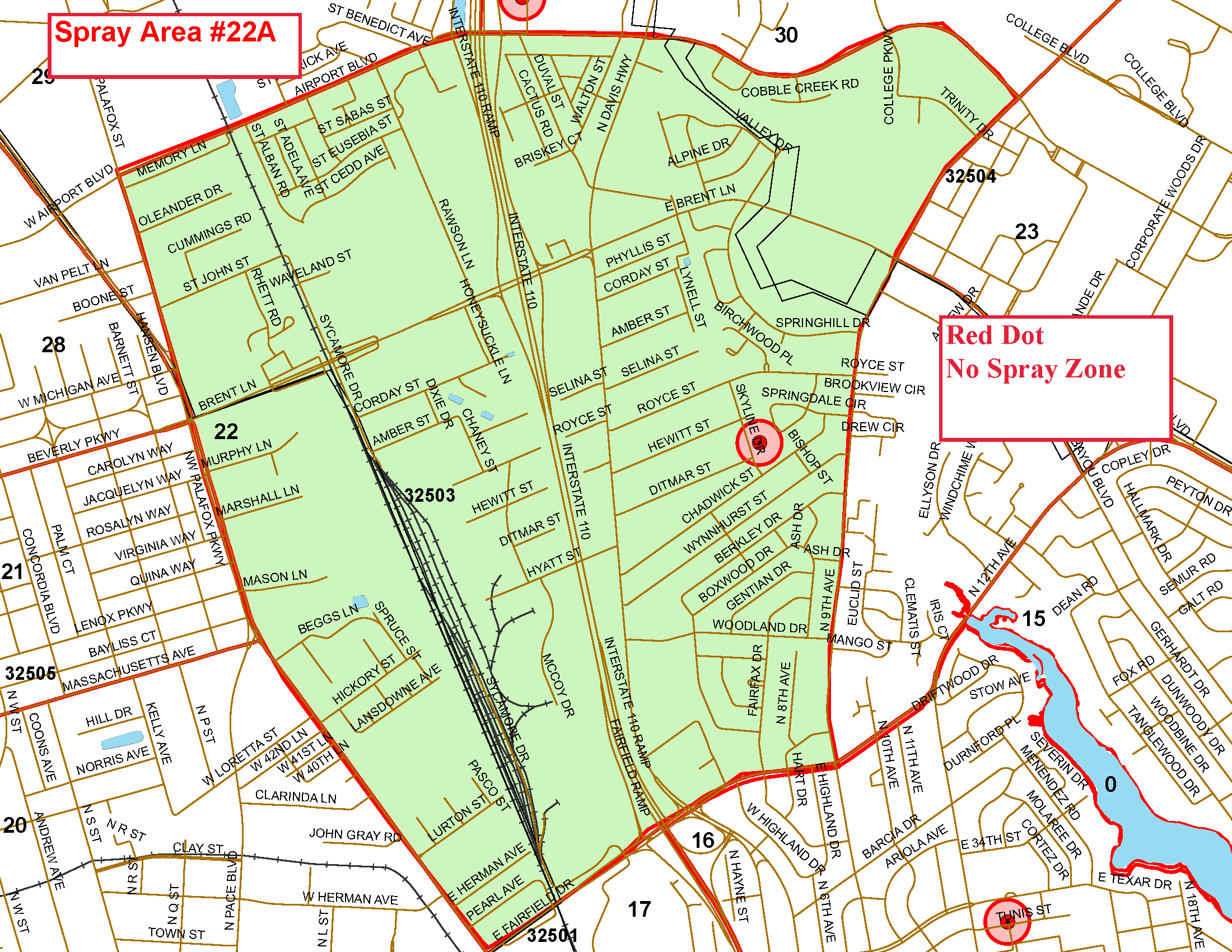 Spray Area 22A Map