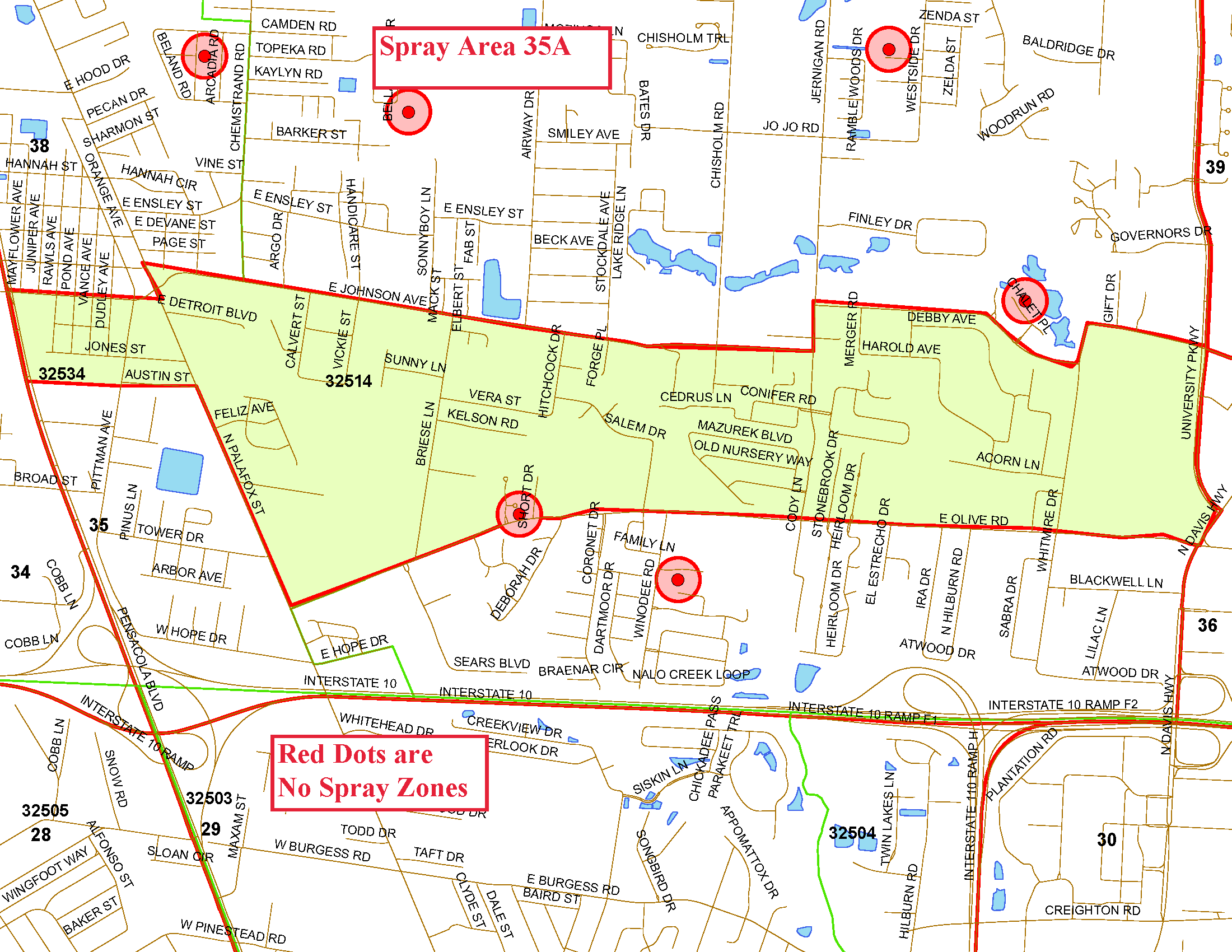 Spray Area 35A Map Spray Area 35A Map
