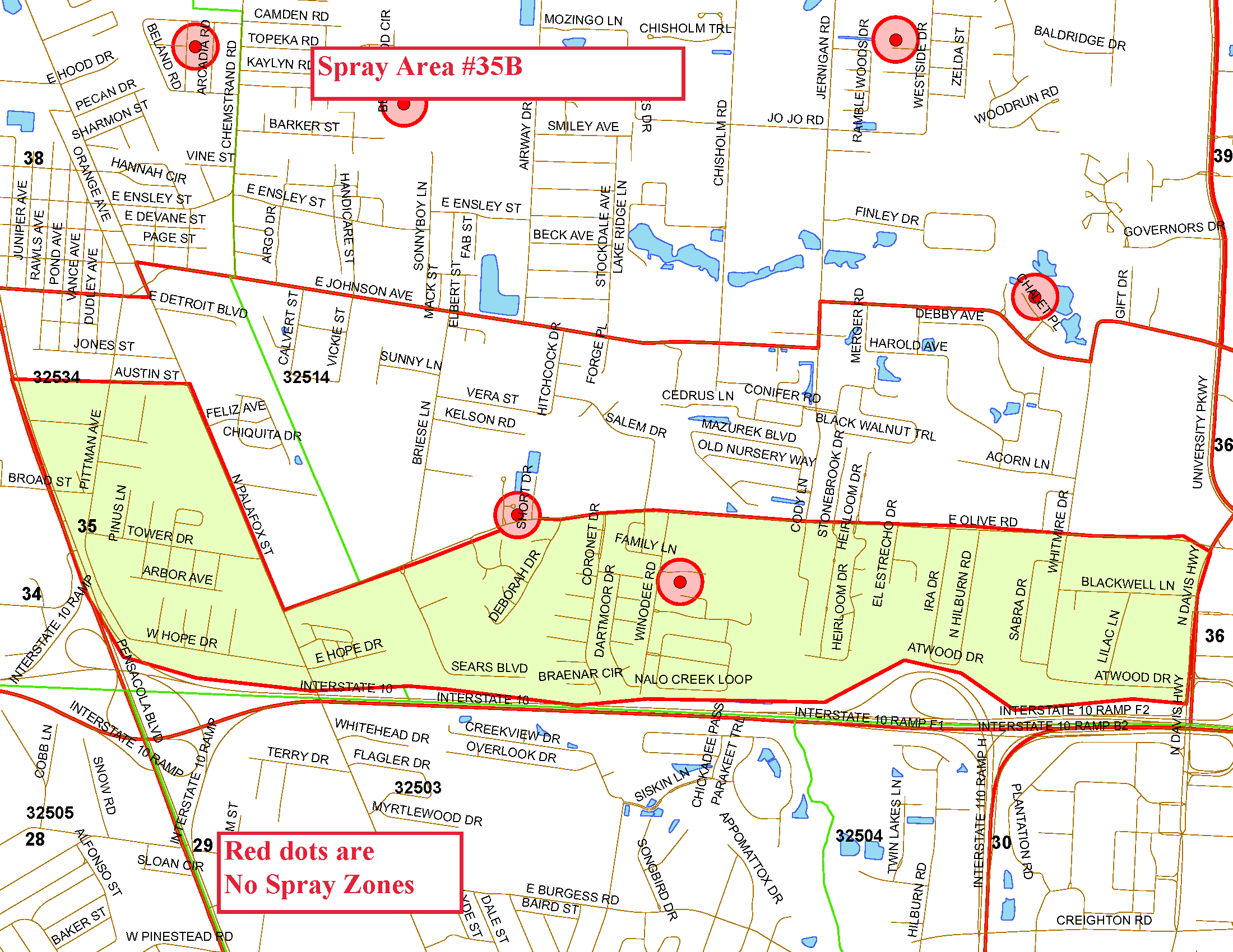 Spray Area 35B Map Spray Area 35B Map
